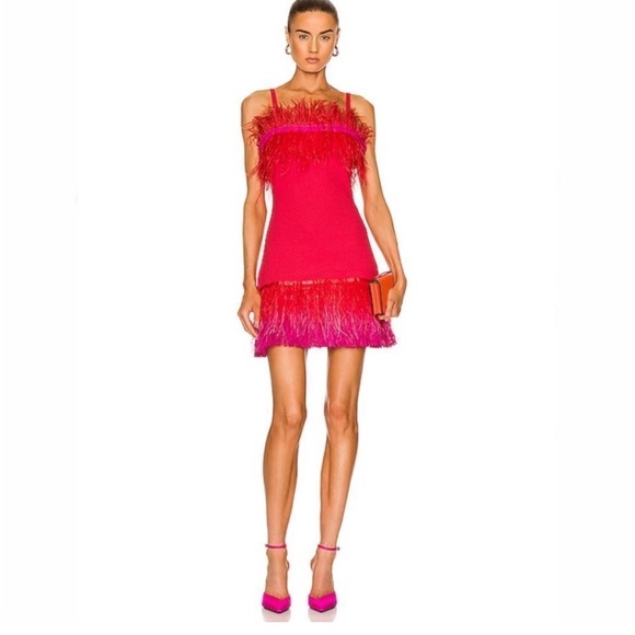 STAUD Pink Feather Mini Dress - Picture 4 of 7
